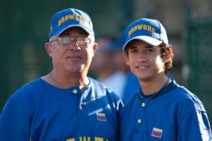 Ender Chaparro and his son Erick, of Maracaibo, Venezuela, both pitchers.  Ender passed away earlier this year. (click to enlarge)