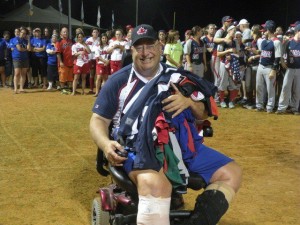 Dave Blackburn at the 2013 Maccabiah Games in Israel, where he was honored by teams from around the world retiring his Number 7 forever. (Click to enlarge)