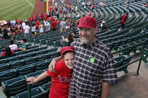 Delaney and Bob Flanagan at Angels game, July 3, 2013